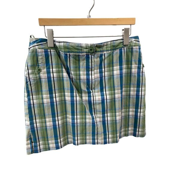 Izod Green/Blue/White Plaid Skort  - Size 14 (EUC) - Picture 1 of 9